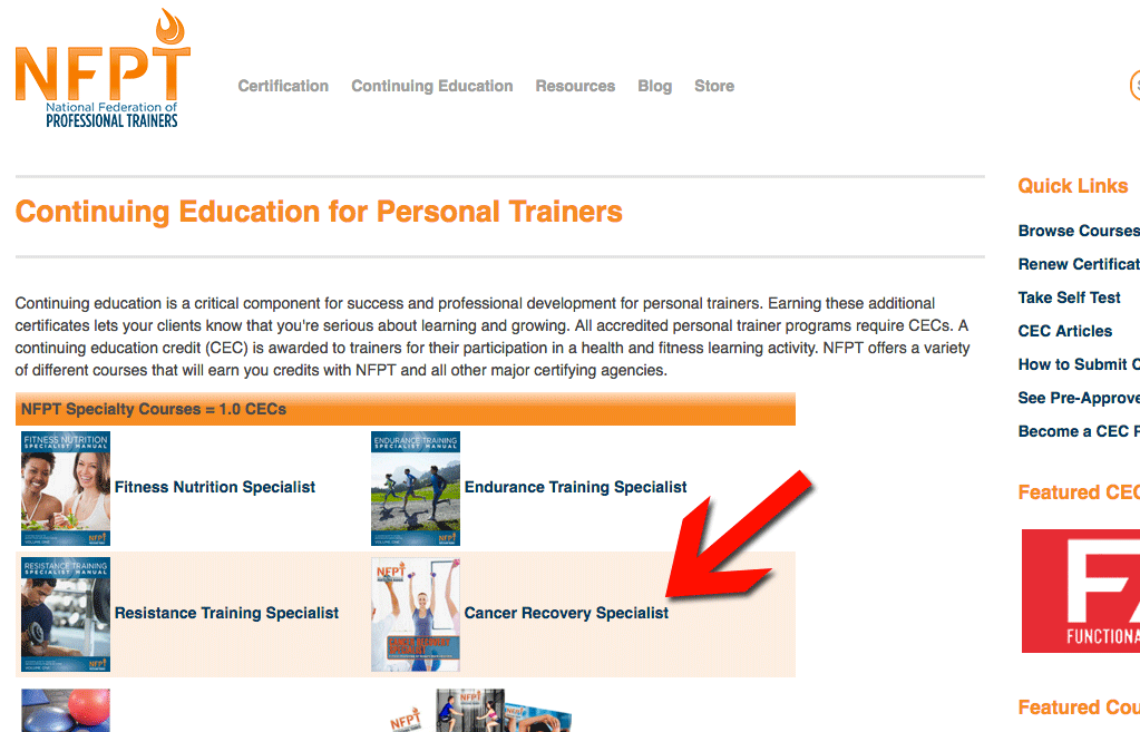 Personal training niche